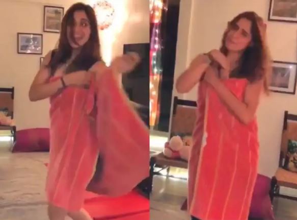 Bigg Boss 13 fame Arti Singh does a fun towel dance on Kajol's iconic song watch video