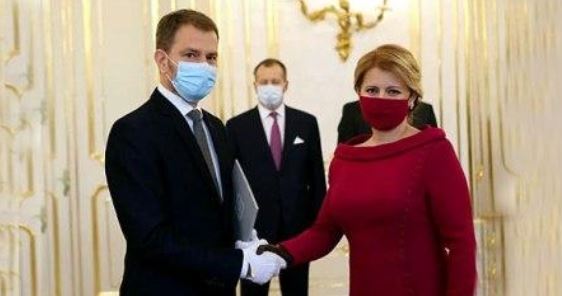 Slovakia's President's Matching Face Mask Discussion