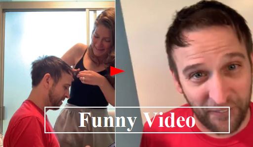 Viral Video Wife tries to give husband a haircut Goes Wrong - Wife was biting he