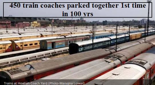 450 railway coaches parked together for the first time in 100 years -