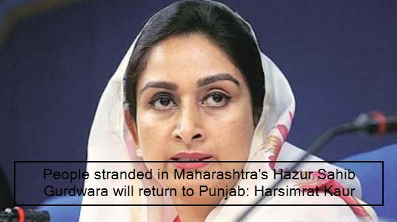 People stranded in Maharashtra's Hazur Sahib Gurdwara will return to Punjab- Harsimrat KaurPeople stranded in Maharashtra's Hazur Sahib Gurdwara will return to Punjab- Harsimrat Kaur