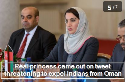 Real princess came out on tweet threatening to expel Indians from Oman