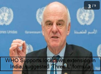 WHO Supports lockdown extension in India, suggested 'Three L' formula