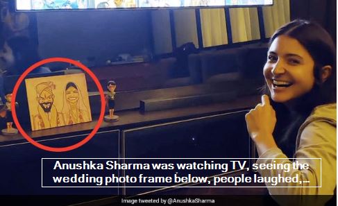 Anushka Sharma was watching TV, seeing the wedding photo frame below, people laughed, said- 'What is this ...'