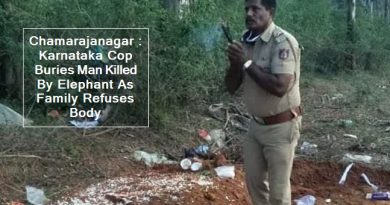 Chamarajanagar -Karnataka Cop Buries Man Killed By Elephant As Family Refuses Body