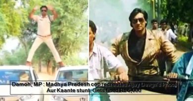 Damoh, MP - Madhya Pradesh cop recreates Ajay Devgn’s Phool Aur Kaante stunt. Gets fined Rs 5,000
