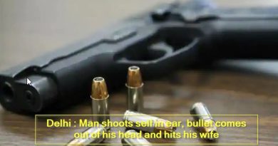 Delhi - Man shoots self in ear, bullet comes out of his head and hits his wife