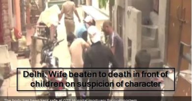 Delhi- Wife beaten to death in front of children on suspicion of character
