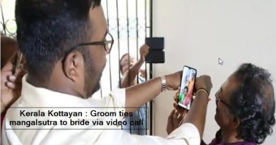 Kerala Kottayan -Groom ties mangalsutra to bride via video call