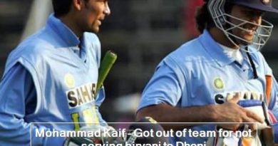 Mohammad Kaif - Got out of team for not serving biryani to Dhoni