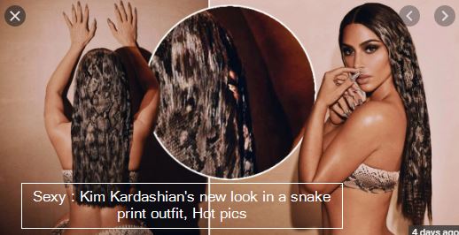 Sexy - Kim Kardashian's new look in a snake print outfit, Hot pics