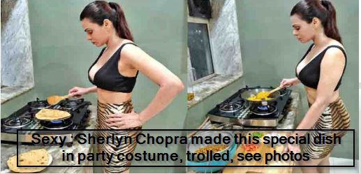 Sexy - Sherlyn Chopra made this special dish in party costume, trolled, see photos