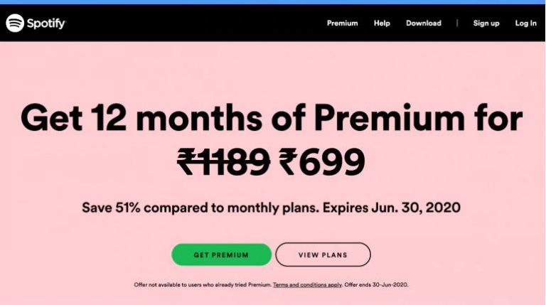 spotify premium cost for first 3 months
