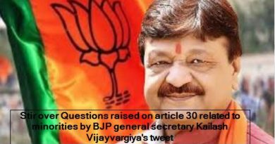 Stir over Questions raised on article 30 related to minorities by BJP general secretary Kailash Vijayvargiya's tweet