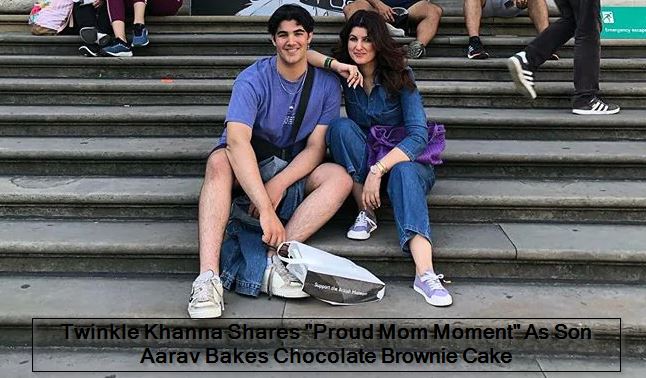 Twinkle Khanna Shares Proud Mom Moment - As Son Aarav Bakes Chocolate Brownie Cake