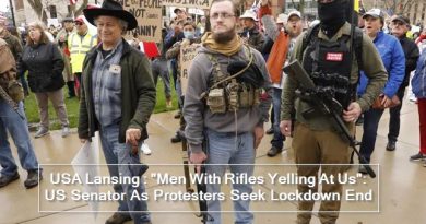 USA Lansing -Men With Rifles Yelling At Us, US Senator As Protesters Seek Lockdown End