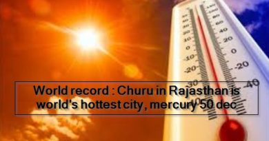 World record : Churu in Rajasthan is world's hottest city, mercury 50 dec