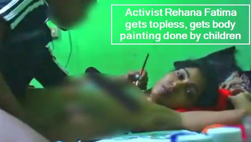 Activist Rehana Fatima gets topless, gets body painting done by children