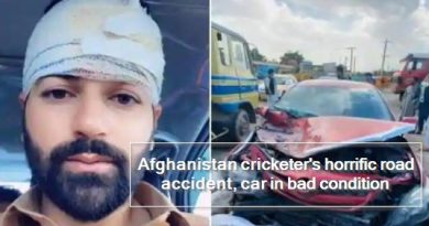 Afghanistan cricketer's horrific road accident, car in bad condition