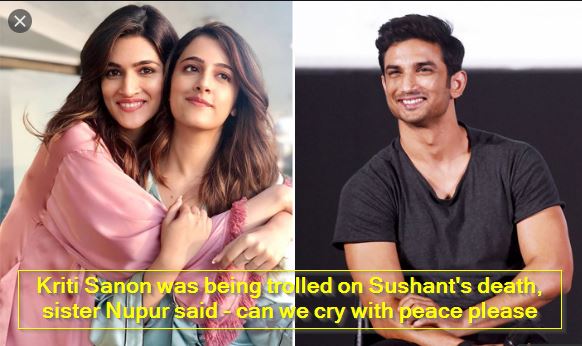 Kriti Sanon was being trolled on Sushant's death, sister Nupur said - can we cry with peace please