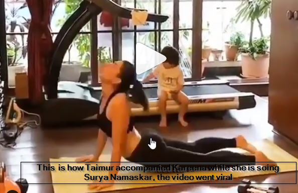 This is how Taimur accompanied Kareena while she is soing Surya Namaskar, the video went viral