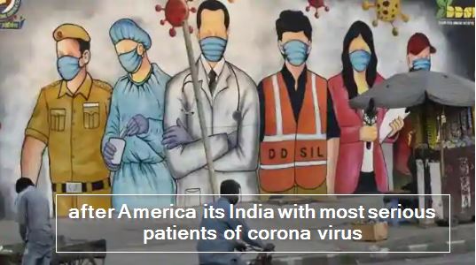 after America its India with most serious patients of corona virus