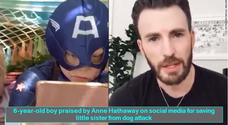 6-year-old boy praised by Anne Hathaway on social media for saving little sister from dog attack
