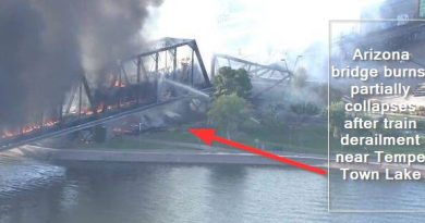 Arizona bridge burns, partially collapses after train derailment near Tempe Town Lake