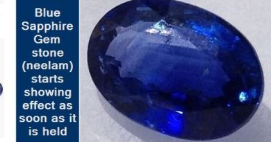Blue Sapphire Gem stone (neelam) starts showing effect as soon as it is held