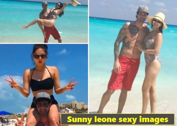 Bollywood actress Sunny Leone is seen having fun at the beach with her husband Daniel Weber and daughter Nisha.