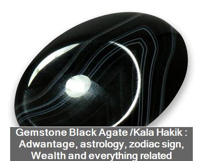 Gemstone Black Agate Kala Hakik Adwantage, astrology, zodiac sign, Wealth and everything related