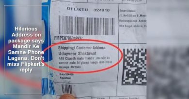 Hilarious Address on package says Mandir Ke Samne Phone Lagana. Don't miss Flipkart's reply