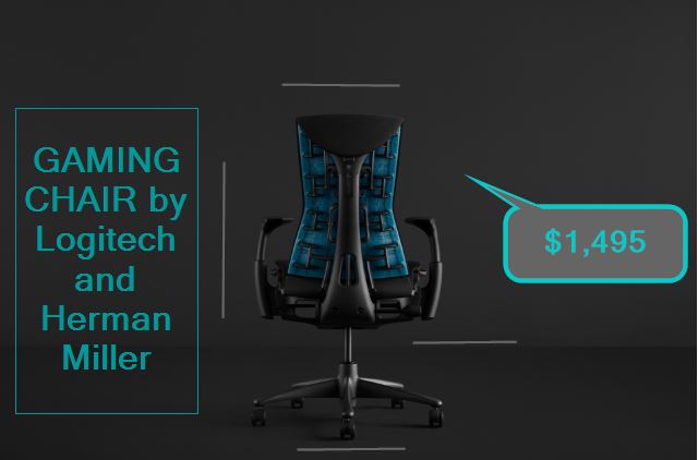 Logitech and Herman Miller made a $1,495 THE EMBODY GAMING CHAIR, See photos