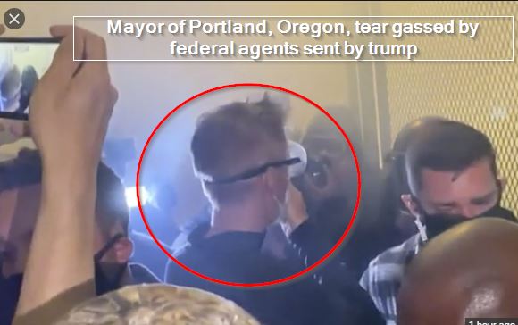 Mayor of Portland, Oregon, tear gassed by federal agents sent by trump