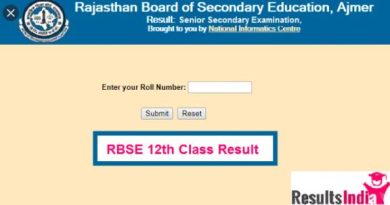 -RBSE 12th result - science
