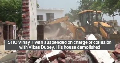 SHO Vinay Tiwari suspended on charge of collusion with Vikas Dubey, His house demolished