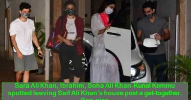 Sara Ali Khan, Ibrahim, Soha Ali Khan-Kunal Kemmu spotted leaving Saif Ali Khan’s house post a get-together. See pics