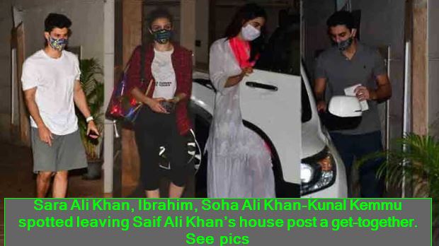 Sara Ali Khan, Ibrahim, Soha Ali Khan-Kunal Kemmu spotted leaving Saif Ali Khan’s house post a get-together. See pics