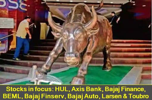 Stocks in focus - HUL, Axis Bank, Bajaj Finance, BEML, Bajaj Finserv, Bajaj Auto, Larsen & Toubro