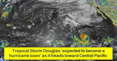 Tropical Storm Douglas ‘expected to become a hurricane soon’ as it heads toward Central Pacific