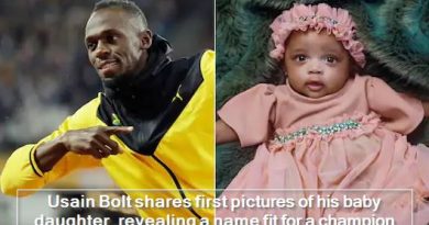 Usain Bolt shares first pictures of his baby daughter, revealing a name fit for a champion