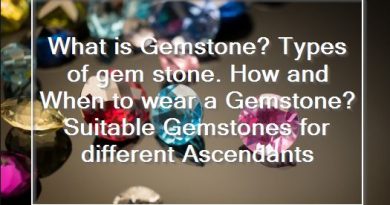 What is Gemstone - Types of gem stone. How and When to wear a Gemstone - Suitable Gemstones for different Ascendants
