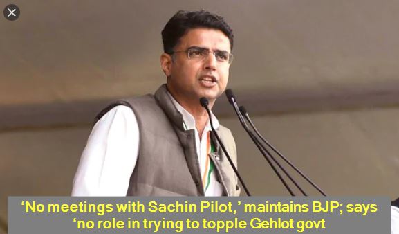 ‘No meetings with Sachin Pilot,’ maintains BJP; says ‘no role in trying to topple Gehlot govt