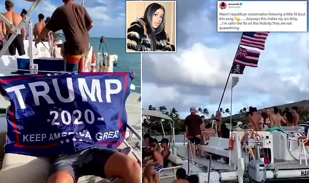 Cardi B slams Donald Trump supporters blasting her smash-hit song WAP at boat party