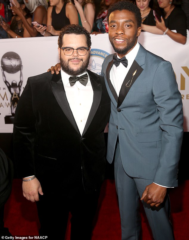 Side by side: Chadwick Boseman texted his Marshall co-star Josh Gad to