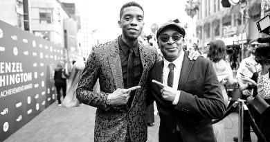 Tribute: Chadwick Boseman, left, has been hailed a