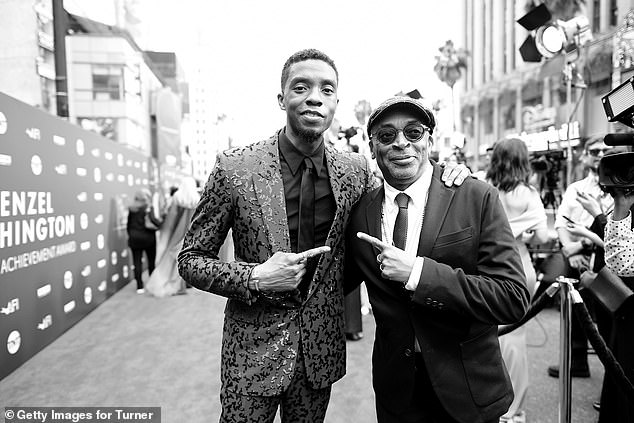 Tribute: Chadwick Boseman, left, has been hailed a