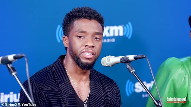 Heartbreaking: Chadwick Boseman, who died Friday at age 43 of colon cancer, was featured in a recently resurfaced video from 2018 in which he tearfully recounted meeting two young fans with terminal cancer; shown in 2018