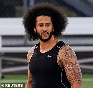 Colin Kaepernick (pictured) has sent a handwritten letter to LeBron James thanking him for speaking out against racial injustice following the NBA walkoffs earlier this week