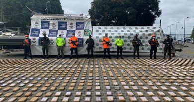 The Colombian National Police and Armed Forces intercepted a ship Sunday off the coast of the port of the city of Tumaco and seized $18million worth of cocaine that had been purchased by Mexico